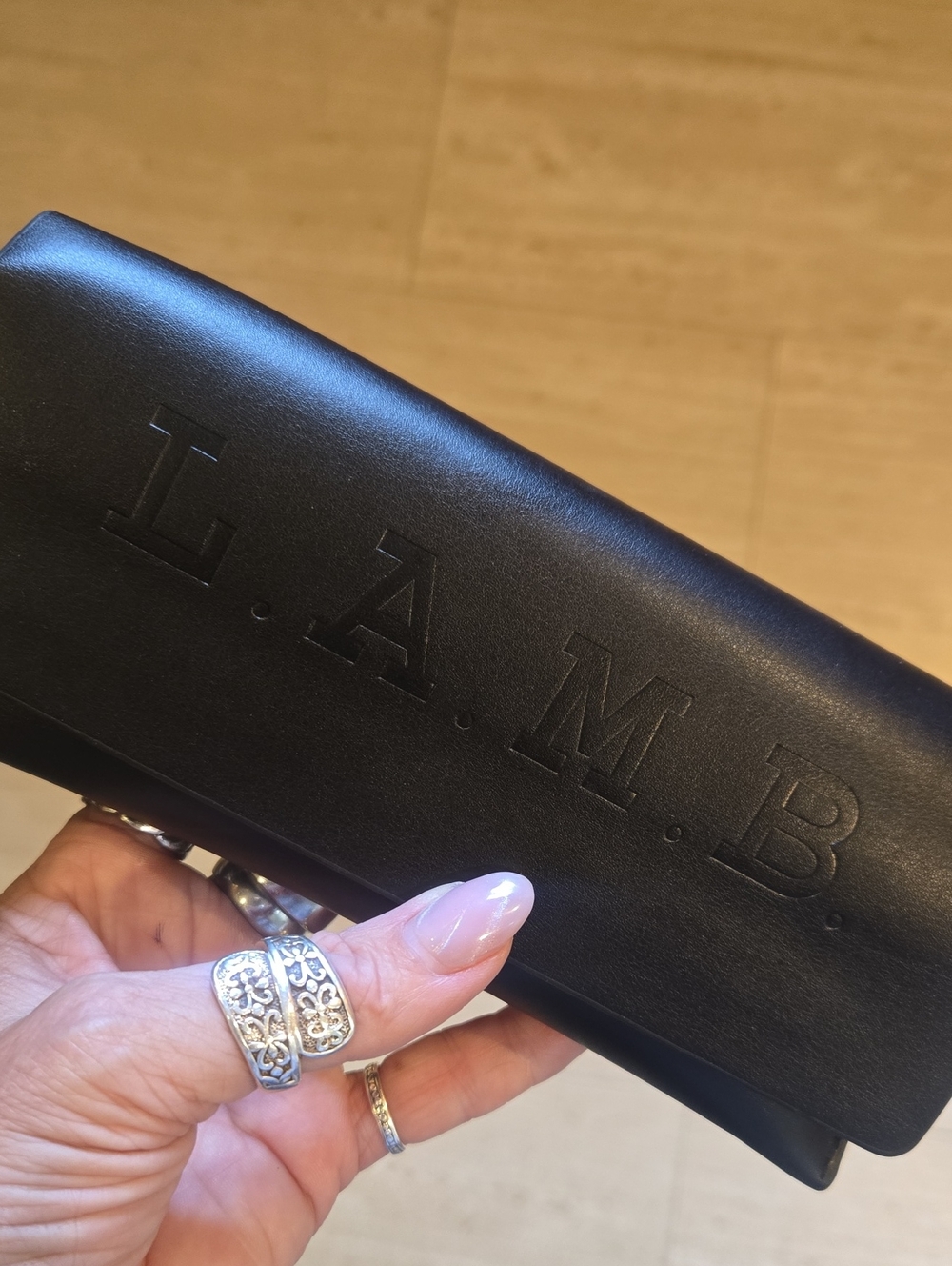 L.A.M.B. Unisex Black Eyeglass Case